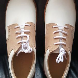Elephantito Golf Saddle White Oxford Dress Shoe for Kids (Boy)